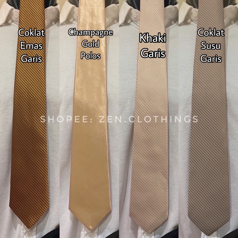 PRIA Men's Long Tie Light Brown And Dark Brown And Khaki Milk Chocolate Champagne Gold Mocca Plain Mocha And Plain Line Motif