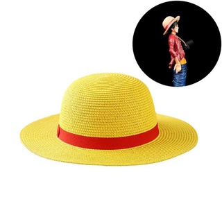 One Piece Adult Luffy Straw Hat Japanese Anime Cosplay Straw Hat Yellow ...