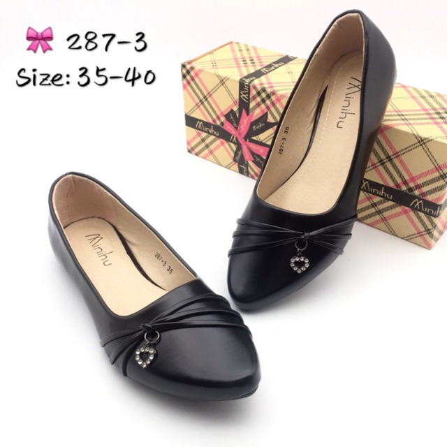 287 3 Women S Fashion Black Shoes School Shoes Flats Shoes Shopee Philippines