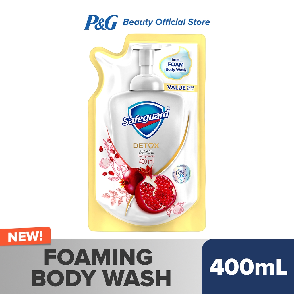 Safeguard Detox Foaming Bodywash Pomegranate 400ml Refill | Shopee