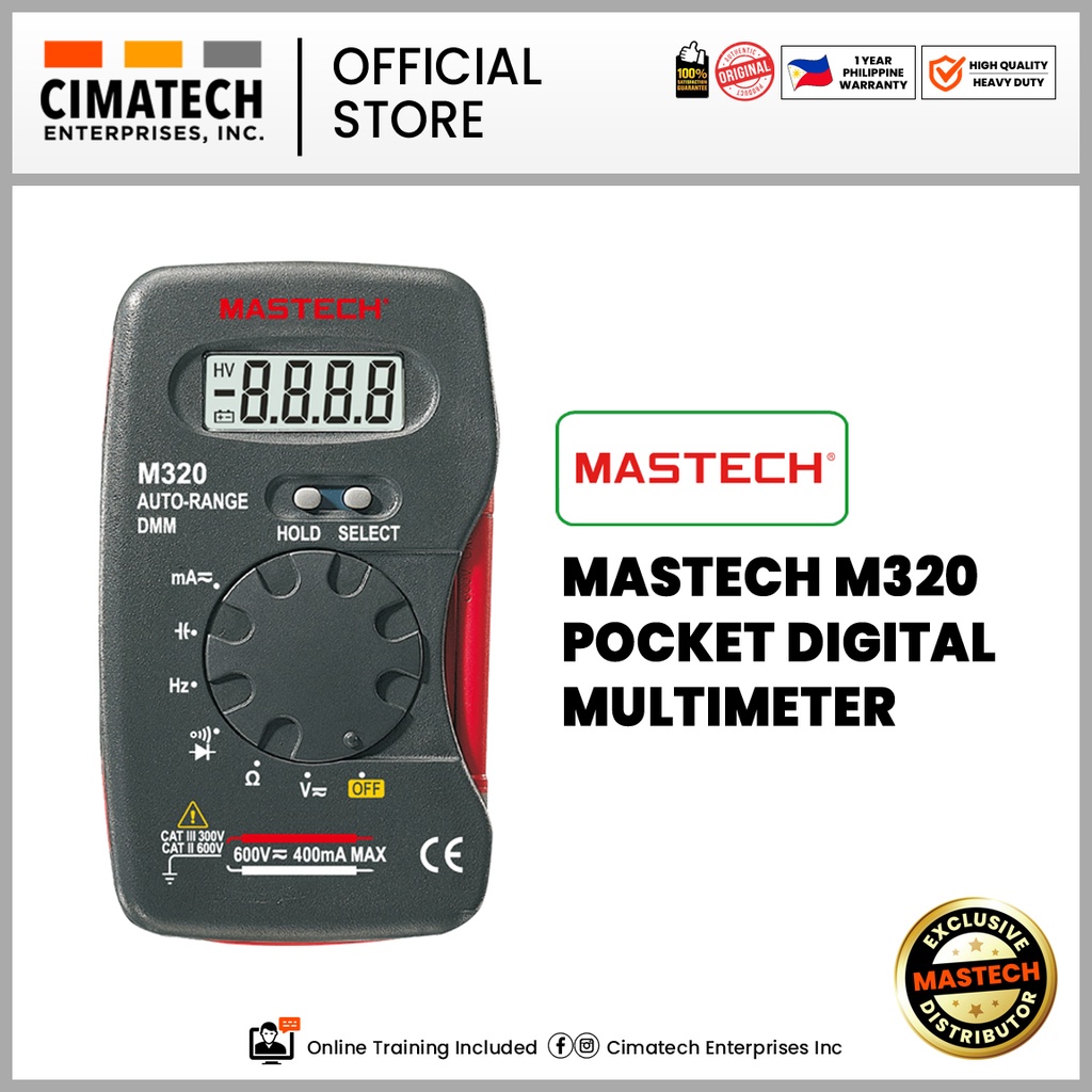 CIMATECH Mastech M320 Pocket Digital Multimeter Shopee Philippines