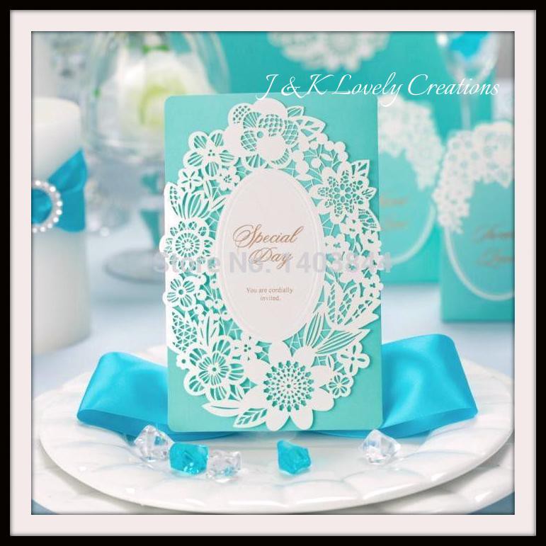 10 Pcs Tiffany Blue Lasercut Wedding Invitation Shopee Philippines