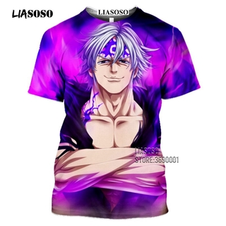  LIASOSO Anime The Seven Deadly Sins Men's T-shirt Japanese Meliodas Hawk Escanor Estarossa 3D Print Tshirt Summer Casual Shirt #7