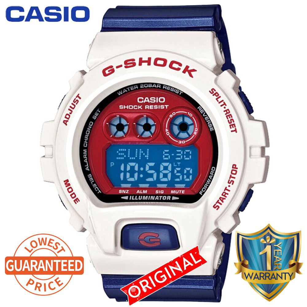 casio g shock white and blue