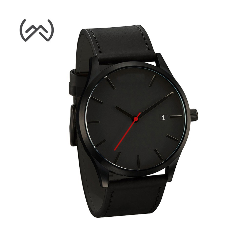 black strap watch