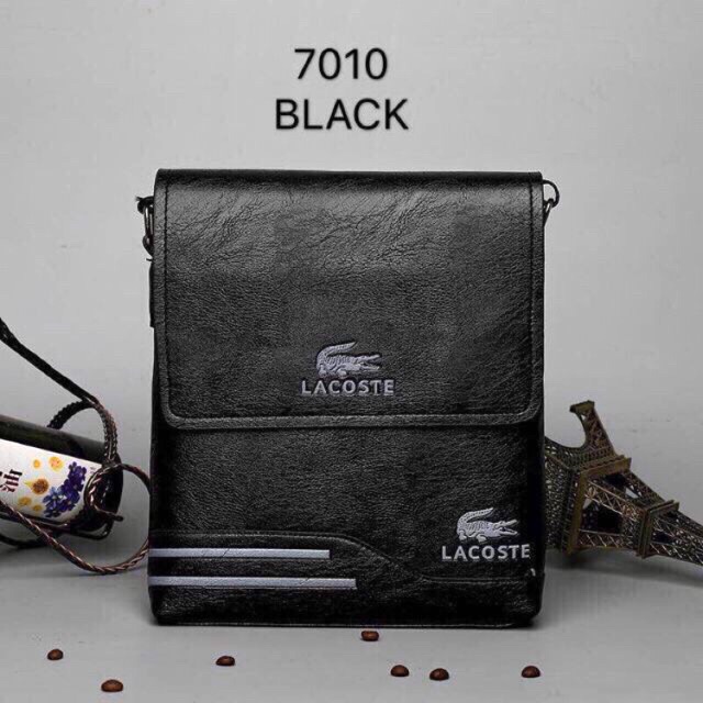 Gs•Lacoste PU Leather Sling Bag \u0026 Men 