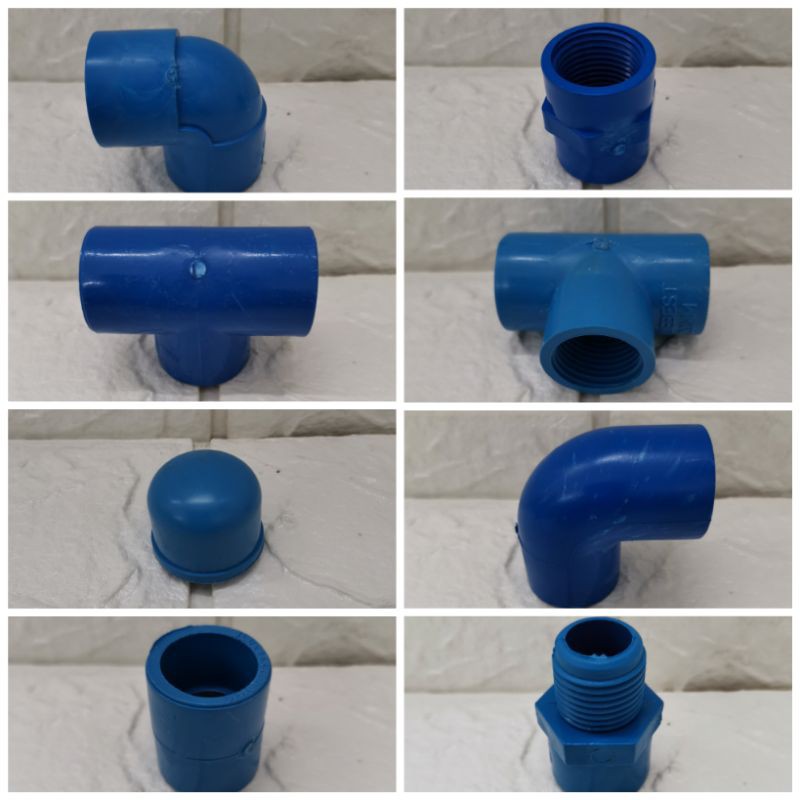 PVC Blue Pipe Fittings 1/2” Plain/Threaded ₱7