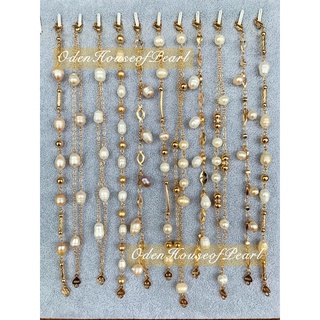 Freshwater Pearls in 14kGoldPlated charm bracelet