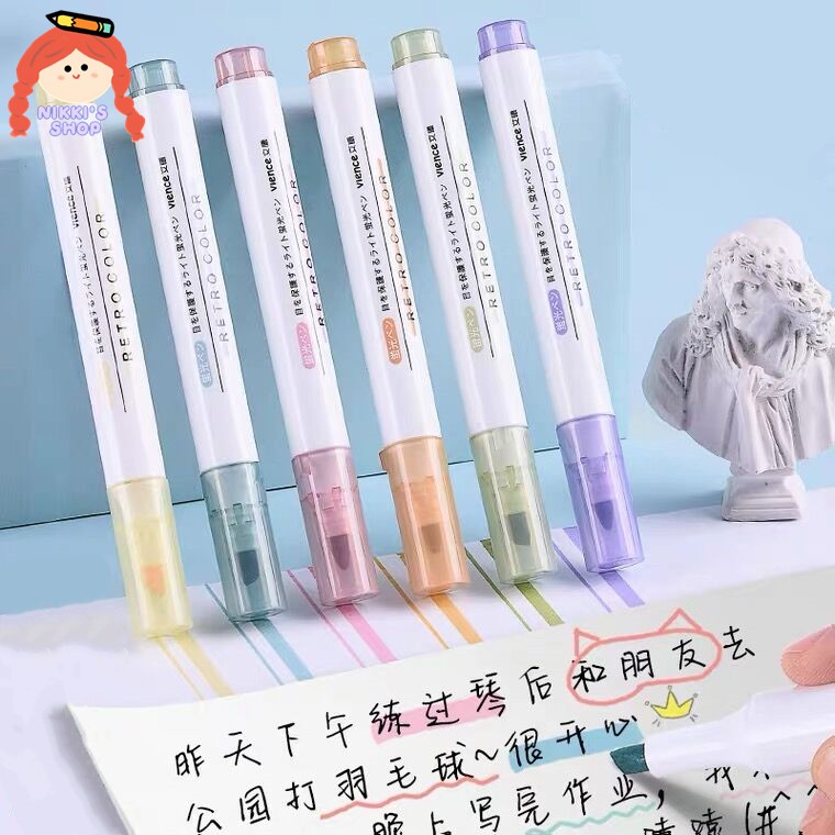 NIKKI 12 Color Pastel Highlighter Paint Marker-1pcs/1set | Shopee ...