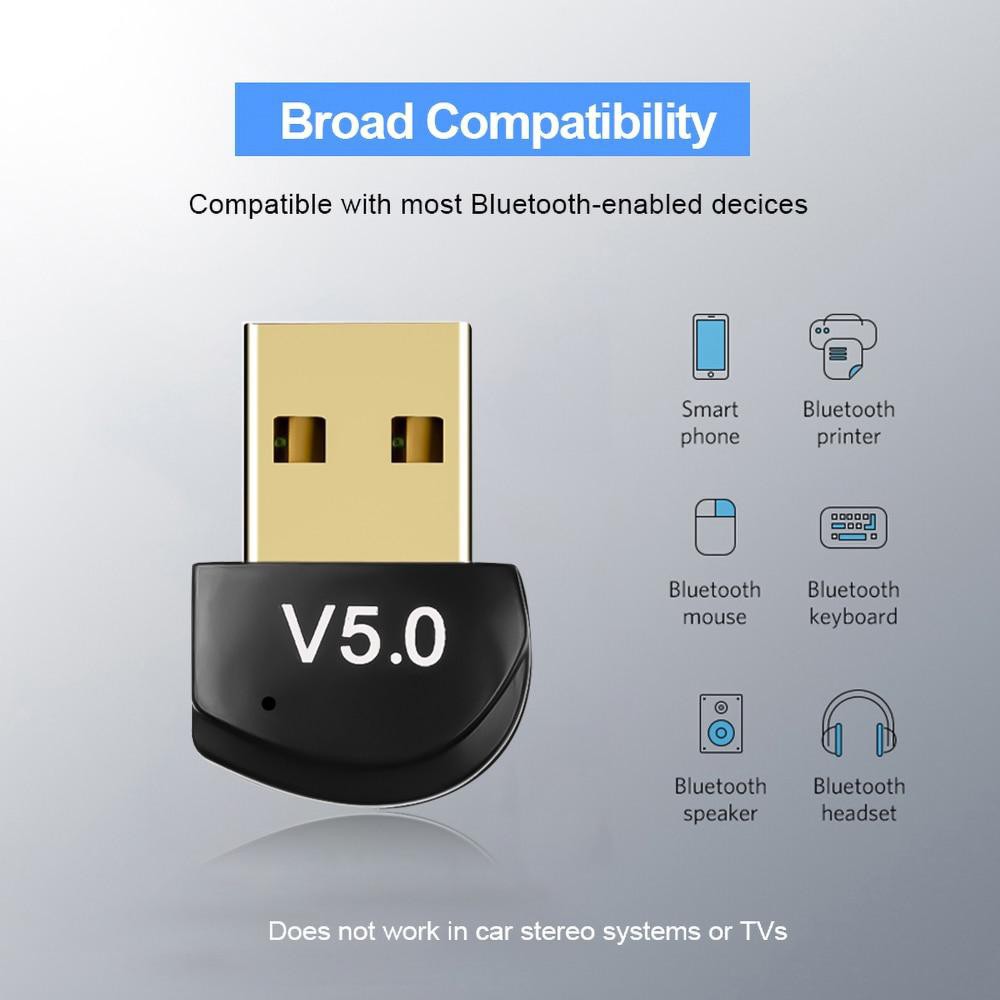 Bluetooth Dongle Adapter V 5.0 USB Wireless Computer Transmitter PC