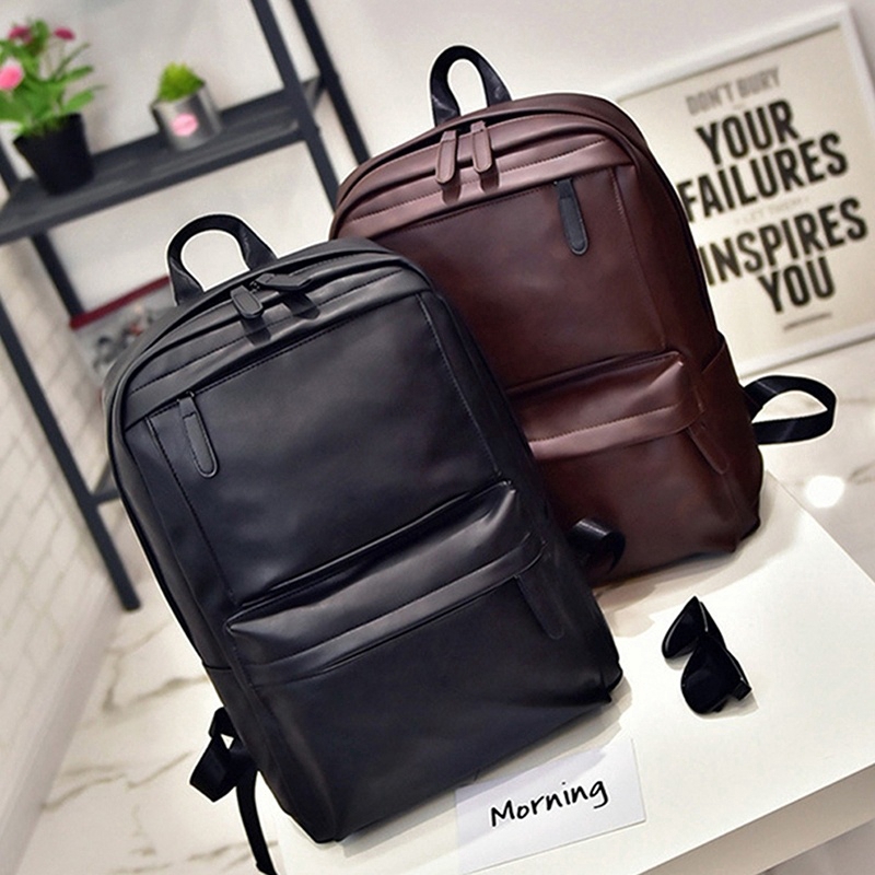 mens leather backpack laptop