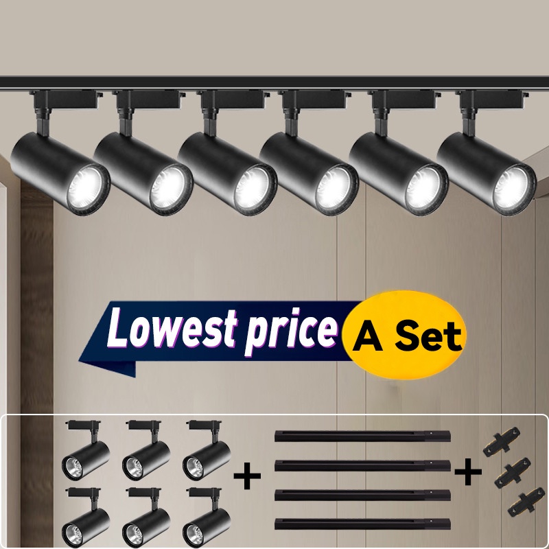 CANMEIJIA LED Track Light 12w 20w 30w 40w Full Set Of Cob Lights Spots