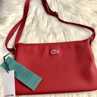 lacoste red sling bag