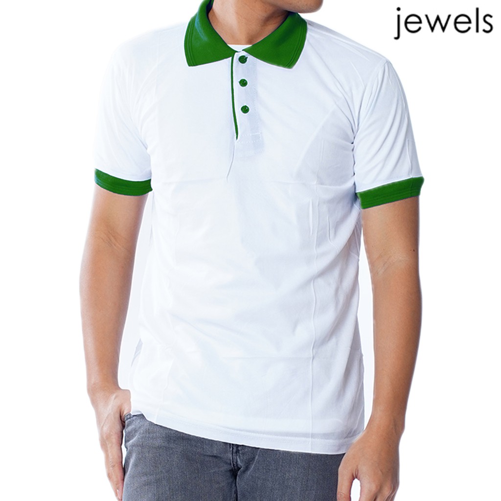 green and white polo shirt