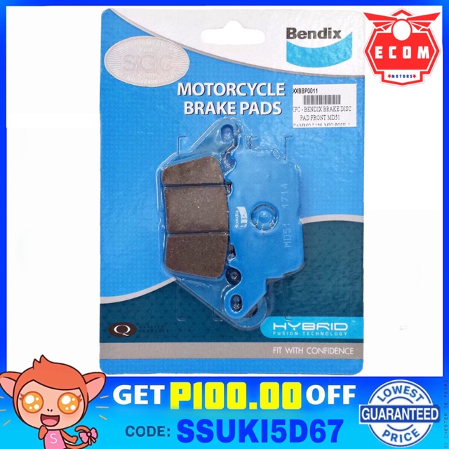 BENDIX BRAKE PADS / DISC PADS MIO i 125/SOULi 125/Nmax/Aeorx Shopee