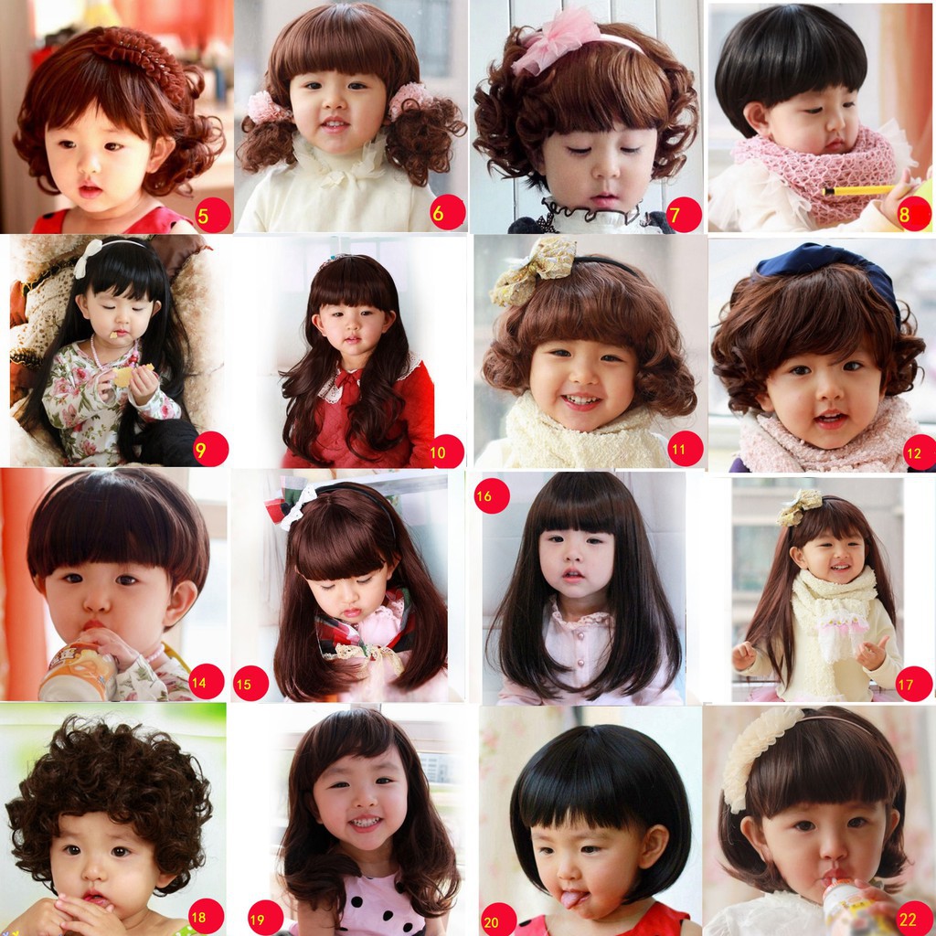 Cute Kid S Wig Hair Buns Full Head Children Wigs Kids Daily