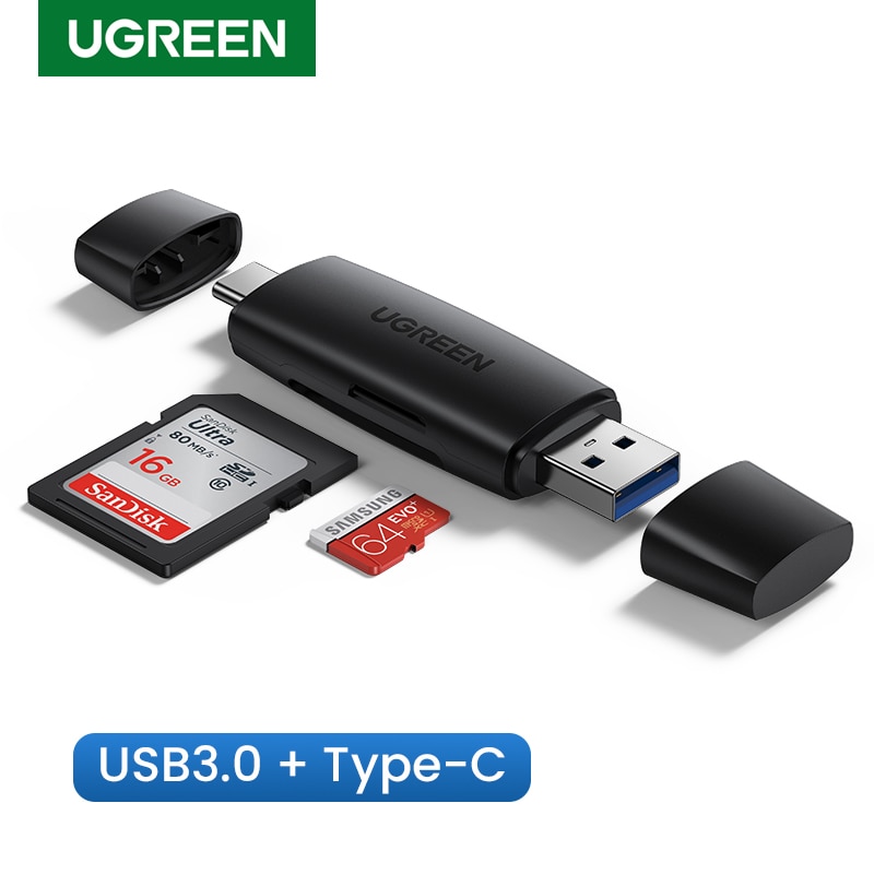 Ugreen USB Card Reader Type C USB 3.0 to SD Micro SD TF Adapter for