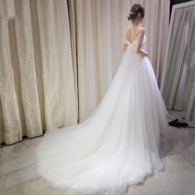 wedding dress with long tail