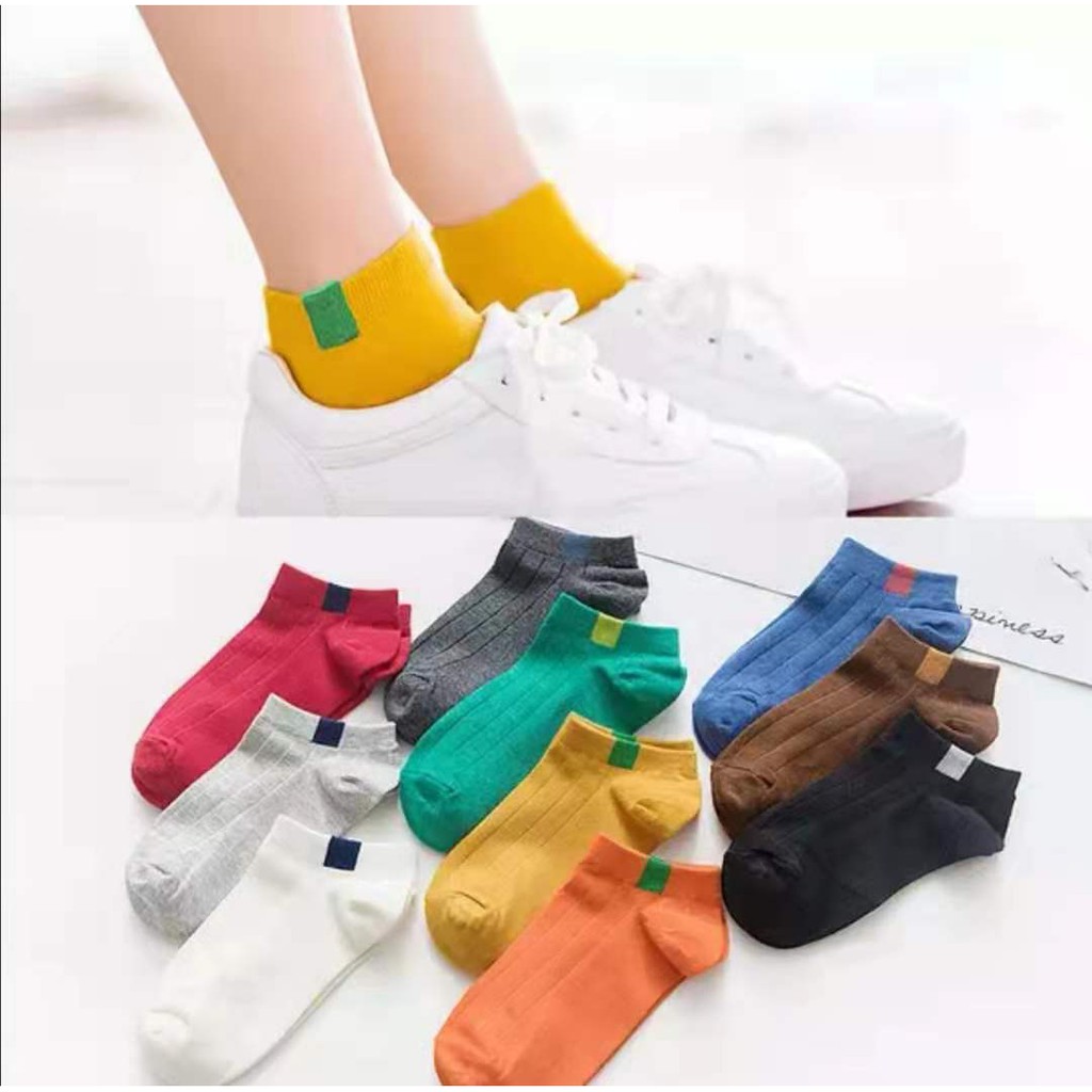 Korean Socks Color Plain Ankle Sock For Women/Freesize/COD 1 Pair 10 ...