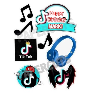 Customized Tiktok Theme Printed Cake Topper Set Tiktok Cake Toppers Shopee Philippines