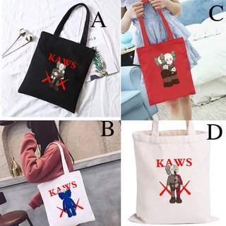 ﹉KAWS Beg Korean Women Bag  Canvas Bag Beg Kanvas Shoulder Bag Canvas Tote Bag Tote Bags Women #1
