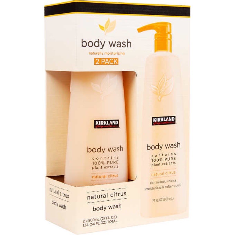 Kirkland Signature Liquid Body Wash, Natural Citrus, 27 oz, 2 ct
