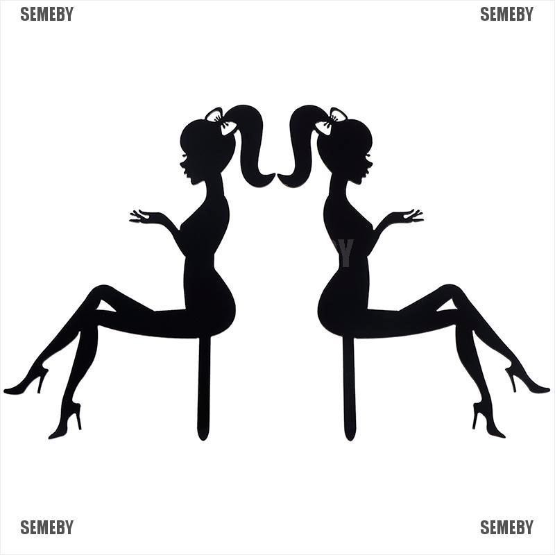 Download Acrylic Or Wood Woman Lady Sitting Silhouette Cake Topper Home Garden Patterer Kitchen Dining Bar