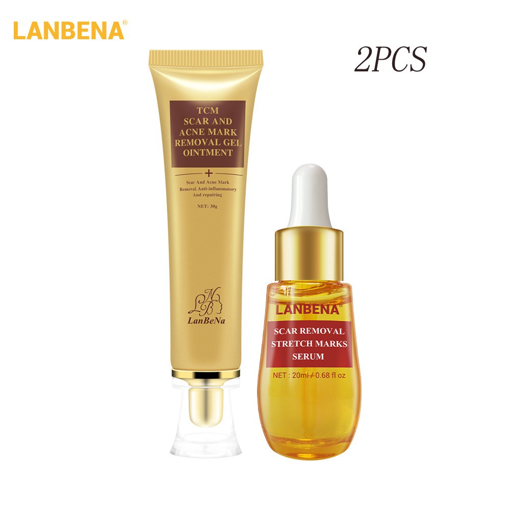 2PCS LANBENA Acne Scar Remove Serum Acne Treatment Cream Skin Repair