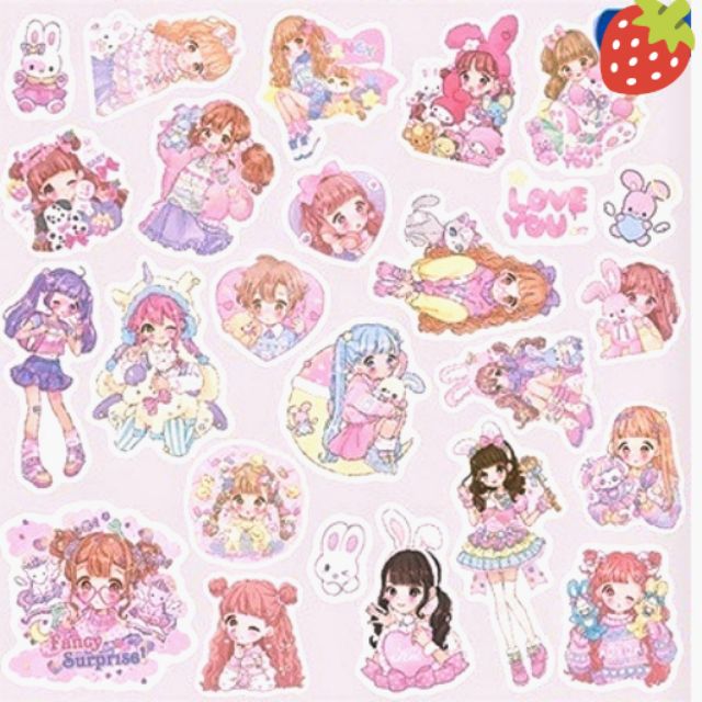 Pastel Cute Kawaii Anime Unicorn Pastel Diy Stickers Set Shopee