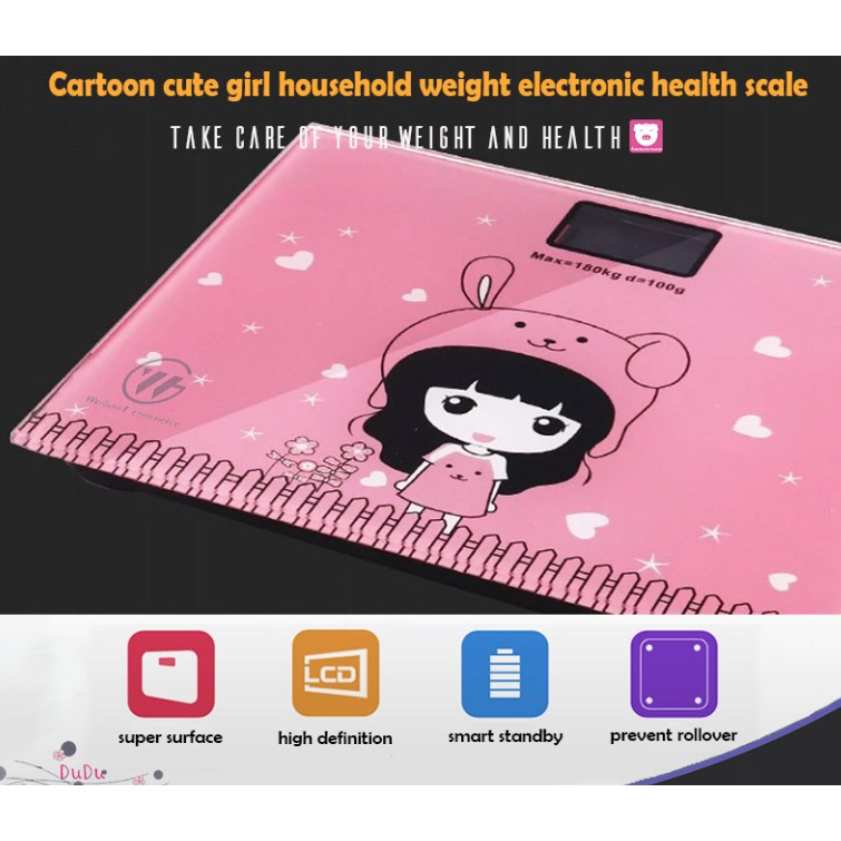 Fashion Cartoon Human Scale Mini Electronic Weighing Scales Home Human Health 150KG/180KG