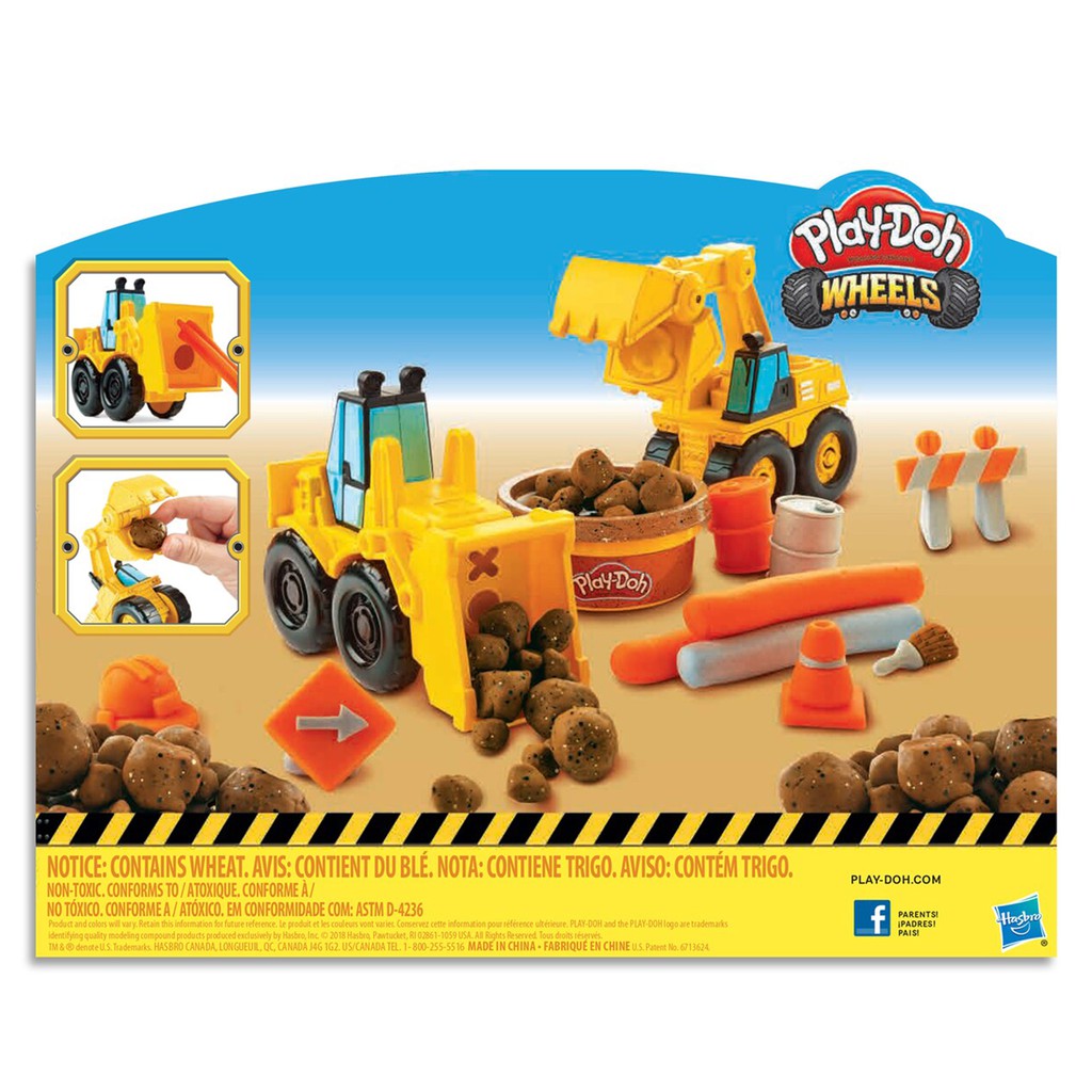 Play-Doh Excavator N Loader Toy Construction Trucks 