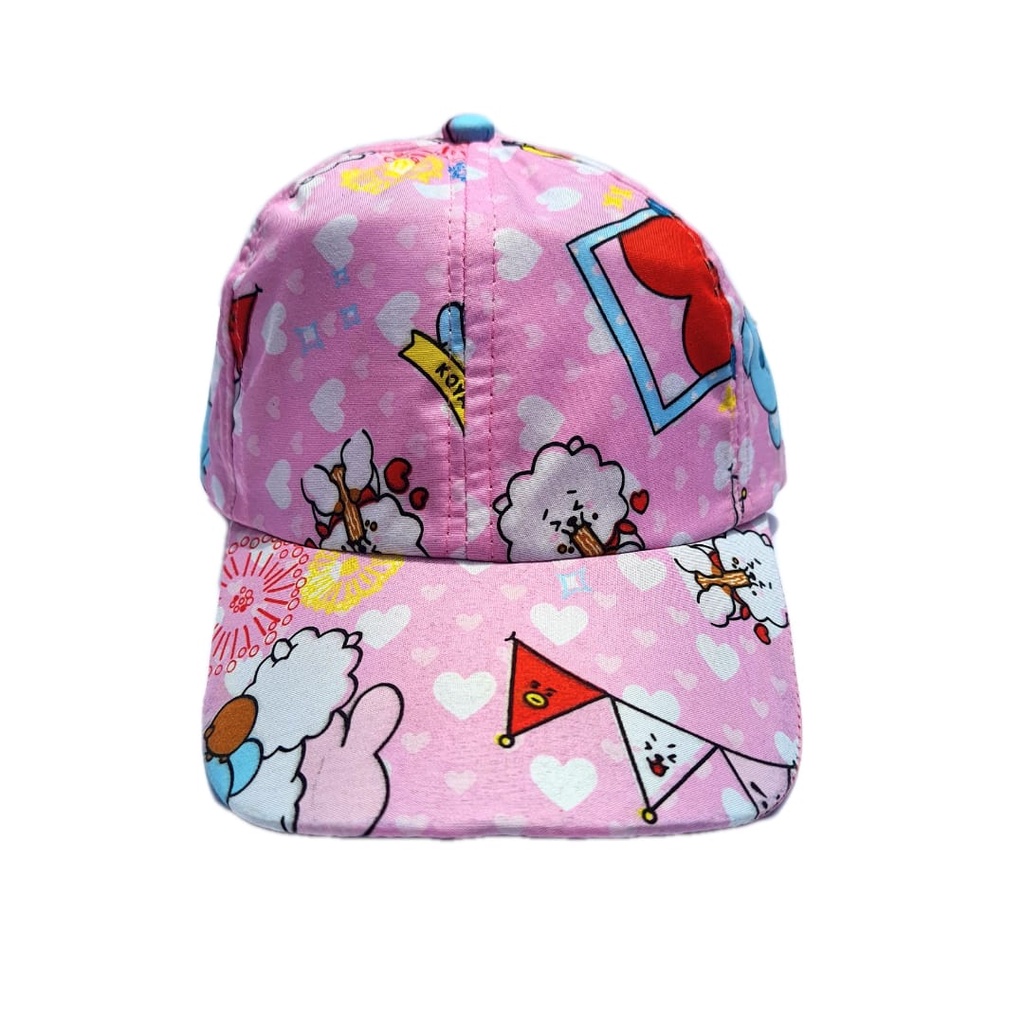 Hats Boys Girls Boys Girls Baseball Snapback Character Print BT21 BTS Pink Full Print Sublime Cool Cute Kindergarten Elementary School Age 12 3 4 5 6 7 8 9 10 Years Hats