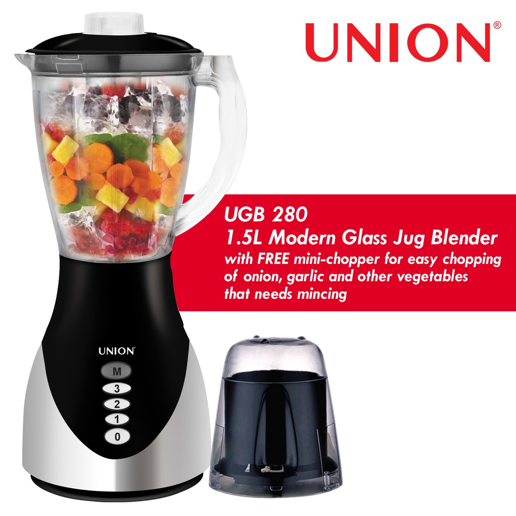 Union UGB280 1.5L Modern Chrome Blender Shopee Philippines