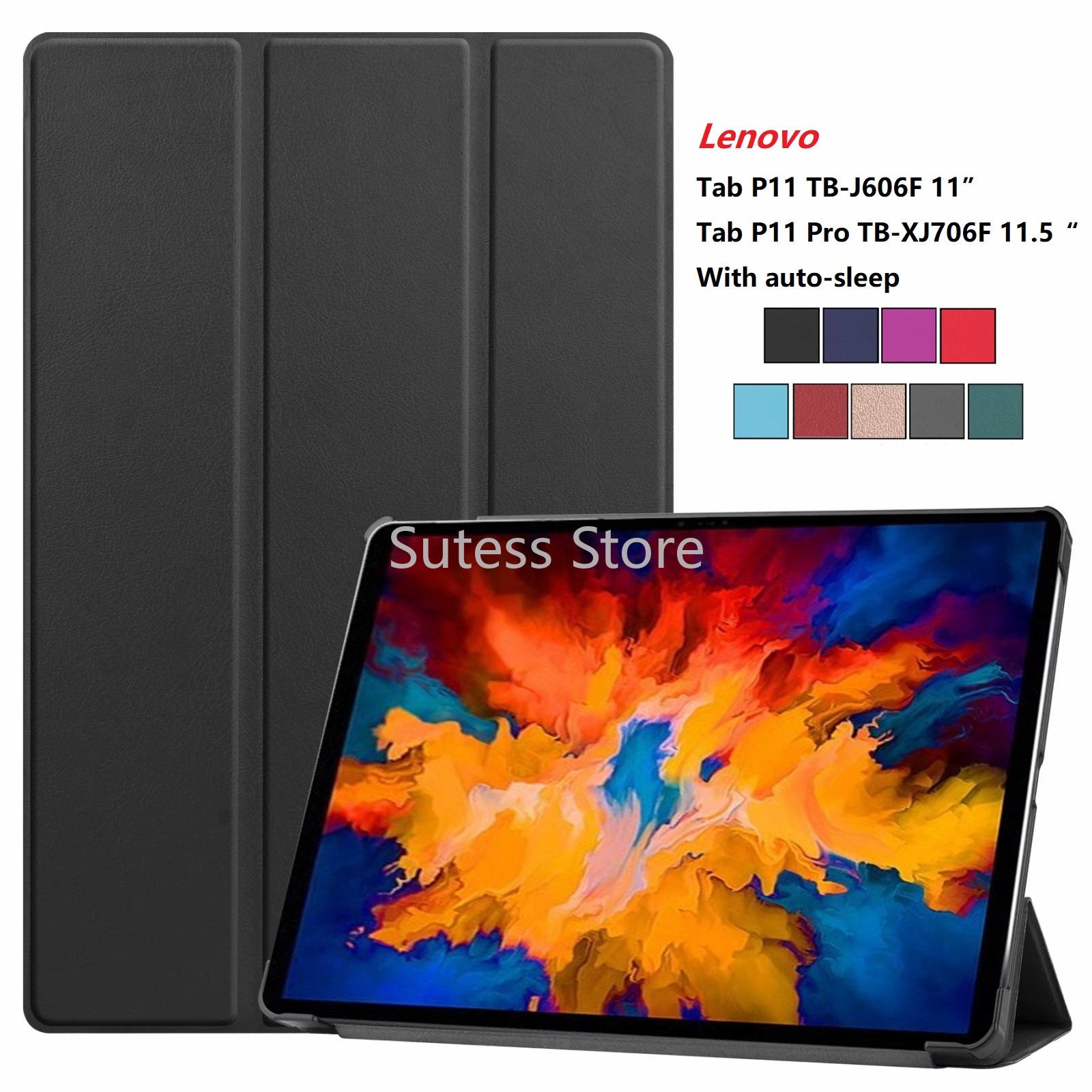 Lenovo Tab P11 Pro Tb Xj706f 11 5 Inch P11 Tb J606f 11 Inch Pure Color Smart Leather Flip Cover Auto Sleep Stand Magnetic Tablet Case Shopee Philippines