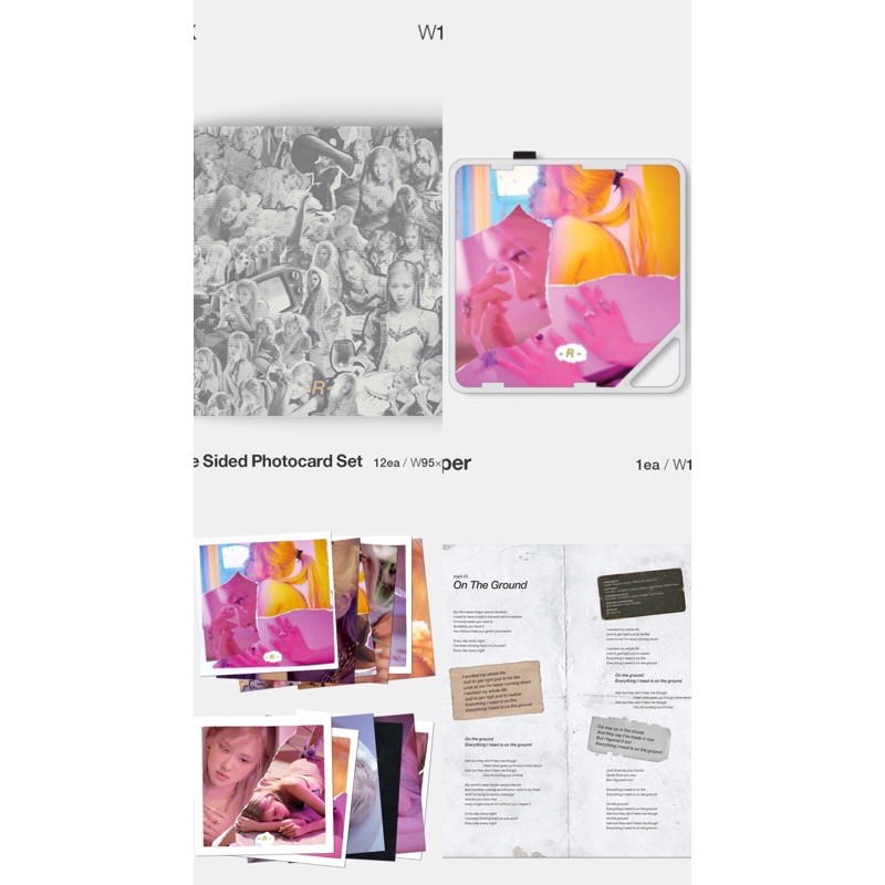 R Album+Folded Poster+Extra Photocards Set MUSIC&NEW Rose Blackpink 1st Single Album 
