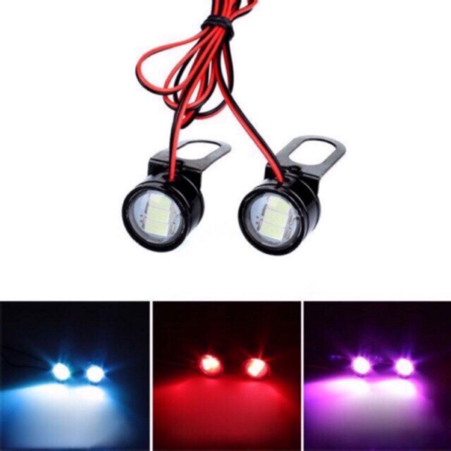 COD 1 pair Motorcycle Eagle Eye LED Light W/Bracket LED23 LED24 LED43 ...