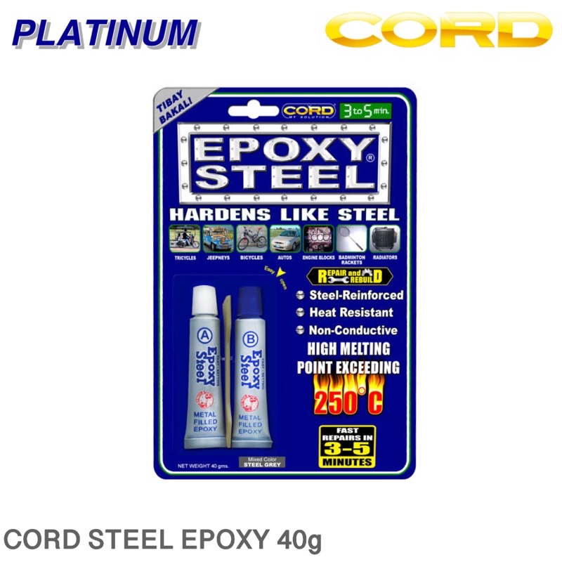 CORD Epoxy Steel Heavy Duty 250degrees Melting Point 40g Shopee