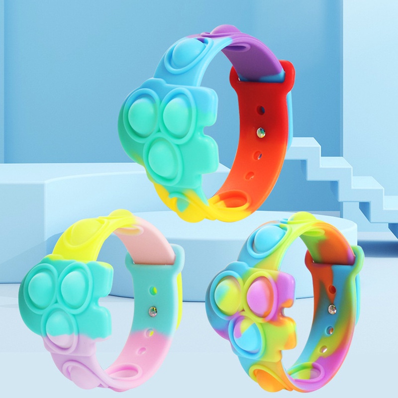 New Pop It Fidget Push Bubble Sensory Bracelet Toy Stress Relief
