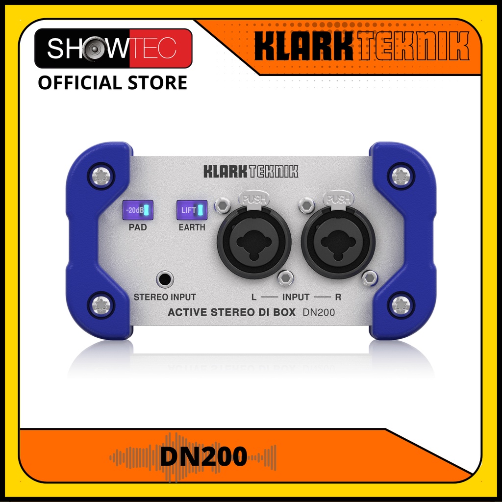 Klark Teknik DN200 Active Stereo DI Box with Extended Dynamic Range and