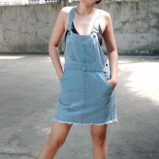 jumper dress denim ootd