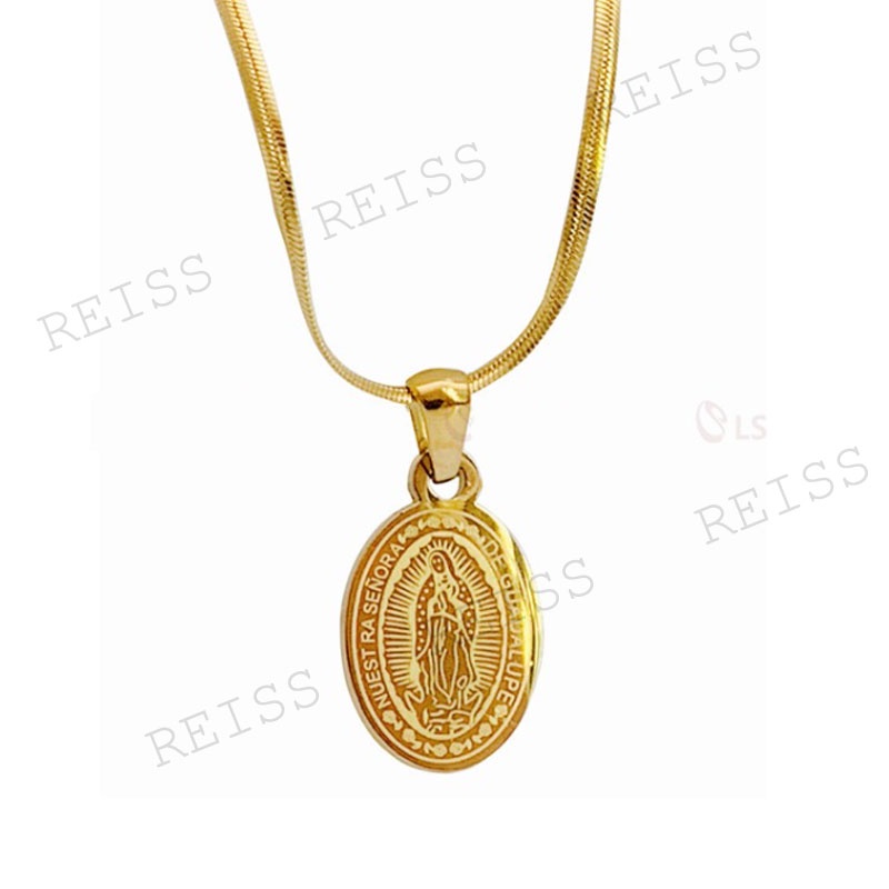 Reiss Mama Mary Religious Cross With Prayer 24k Bangkok Gold Necklace Shopee Philippines