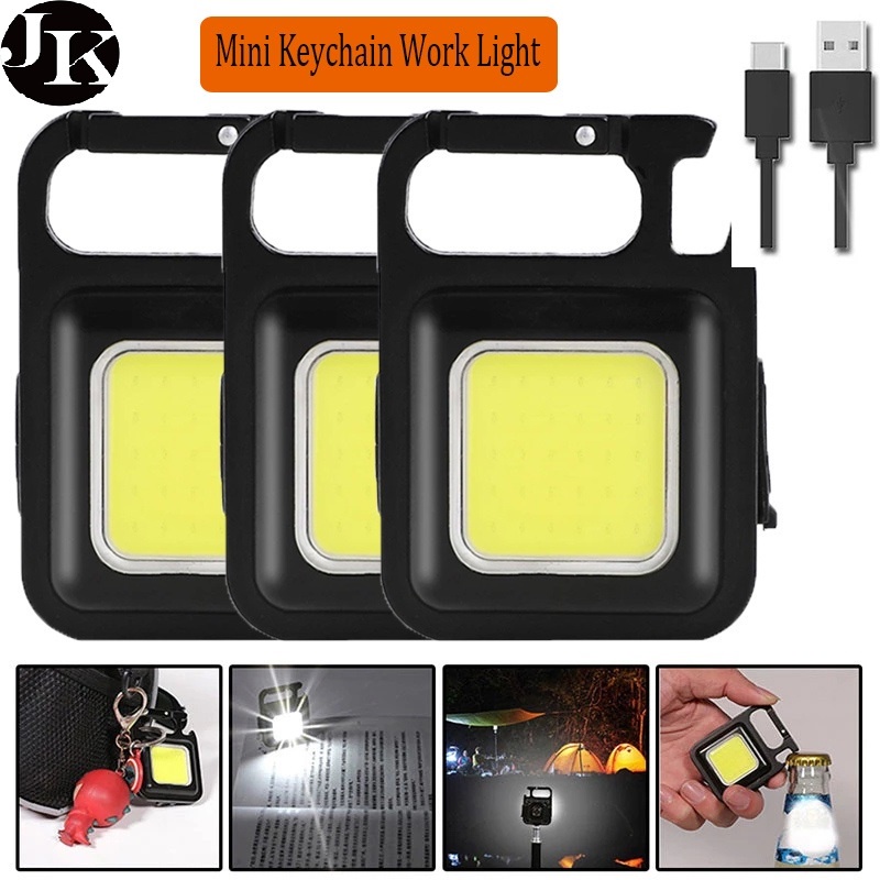 JK Mini Keychain COB Work Light/ USB Rechargeable LED Flashlight/ Kay