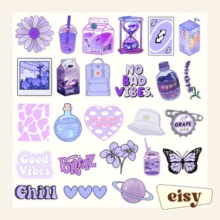 aesthetic stickers purple 27 pcs shopee philippines