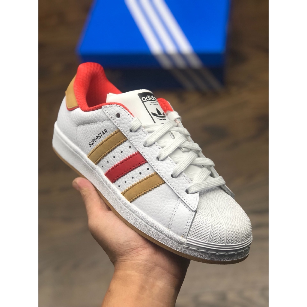 adidas superstar orange white