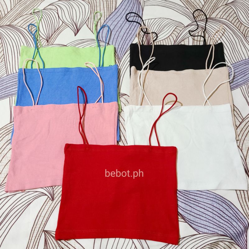 Zara Strappy Crop Top Tube String (Red Pink White Black Nude Neon Blue