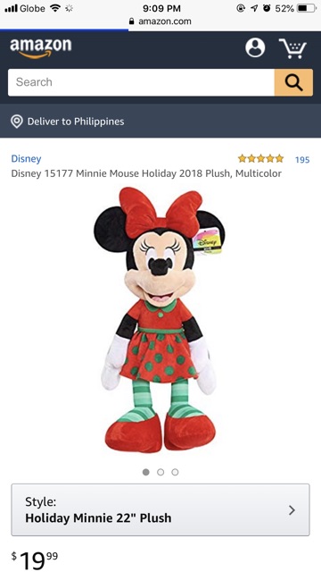 disney minnie mouse holiday 2018 plush