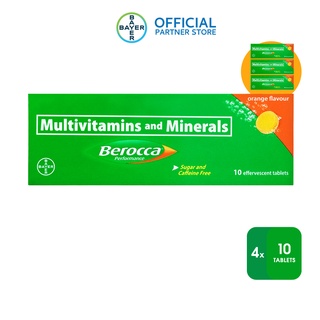 Berocca Orange Energy Vitamins Effervescent 10 Tablets x4