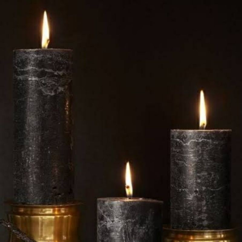 Uriel 7 days Perdon Textured Black Pillar Alpha Candle Shopee