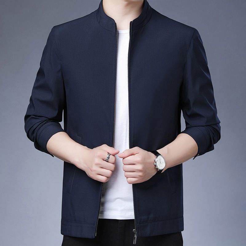 Men's Slim Formal Business Suit Jacket Men Zip Jacket Men Thin Jacket ...