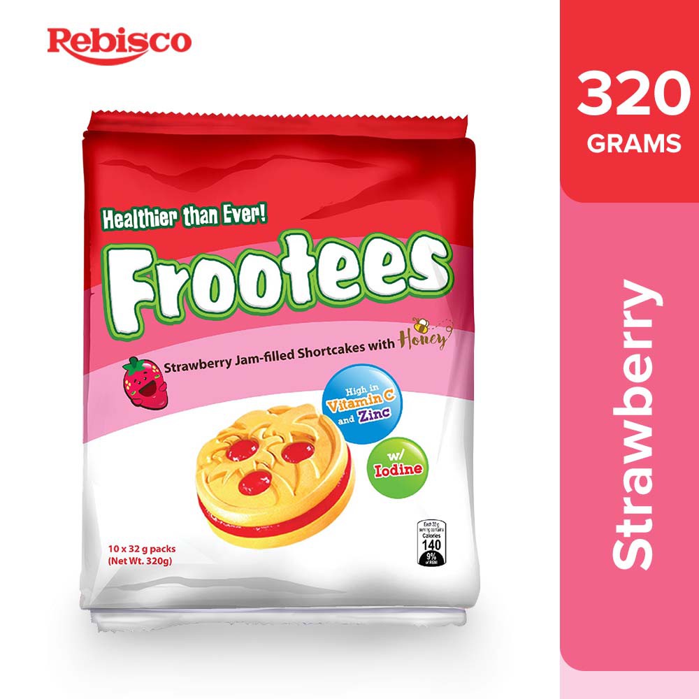 Rebisco Frootees Strawberry Cookie Sandwich 32G X 10Pcs Shopee